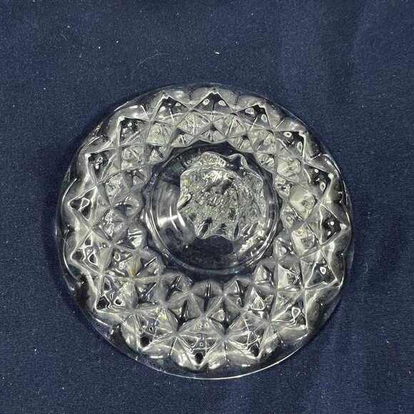 Cut Glass Lidded Candy Dish With Diamond Pattern Design  Vintage Decorative Stor - Picture 4 of 5